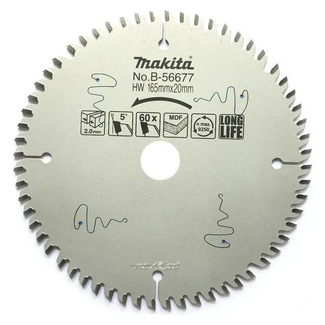 Makita B-56677 Circular Saw Blade for MDF 165x20x60T | Makita by KHM Megatools Corp. Makita B-56677 Circular Saw Blade for MDF 165x20x60T | Makita by KHM Megatools Corp.